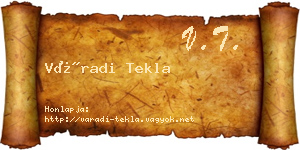 Váradi Tekla névjegykártya